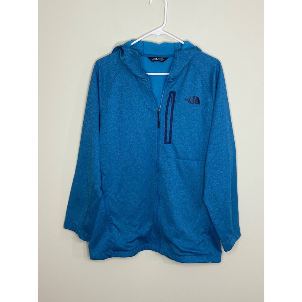 The North Face Canyonland Mens XL Blue Full Zip Fleece Hoodie Jacket hike run